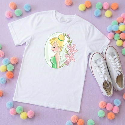 Neverland Tinkerbelle Flower Inspired T-Shirt, Florida, Orlando - Adults & Kids Sizes - Cotton T-Shirt