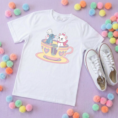 Paris Friends on Teacup Ride Printed T-Shirt, Florida, Orlando, Magical World - Adults & Kids Sizes