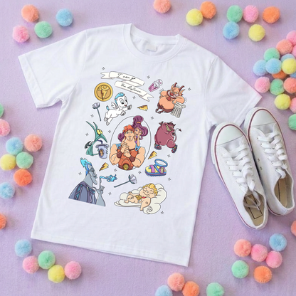 Hercules, Pegasus Full Art Inspired Printed Sand T-Shirt, Greek Gods, Muses, Hades Inspired Character T-Shirts - Adults & Kids Sizes - Cotton T-Shirt