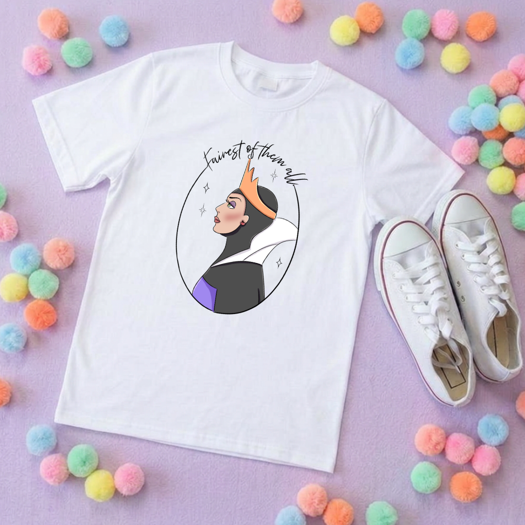Villain Inspired Printed T-Shirt, Hello Beastie, De-vil, Evil Queen & Stepmum Villains Theme - Adults & Kids Sizes - Cotton T-Shirt