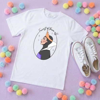 Villain Inspired Printed T-Shirt, Hello Beastie, De-vil, Evil Queen & Stepmum Villains Theme - Adults & Kids Sizes - Cotton T-Shirt