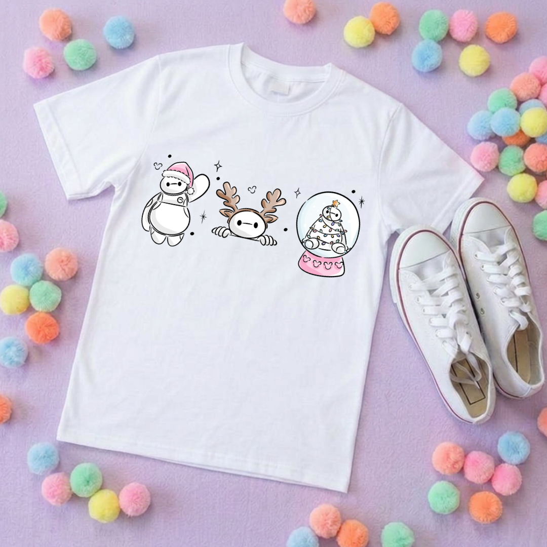 Christmas Baymax T-Shirt, Ears, Florida, Orlando, Christmas T-Shirts, Christmas Outfits - Adults & Kids Sizes - Cotton T-Shirt