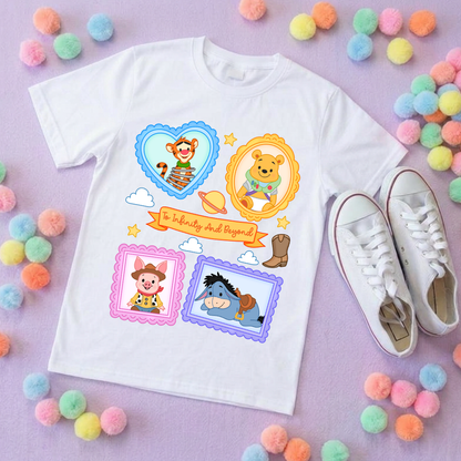 Pooh Toys Story Besties Full Art Park Life T-Shirt, Ears, Florida, Orlando, Cruise Holidays T-Shirts, Holiday Outfits - Adults & Kids Sizes - Cotton T-Shirt
