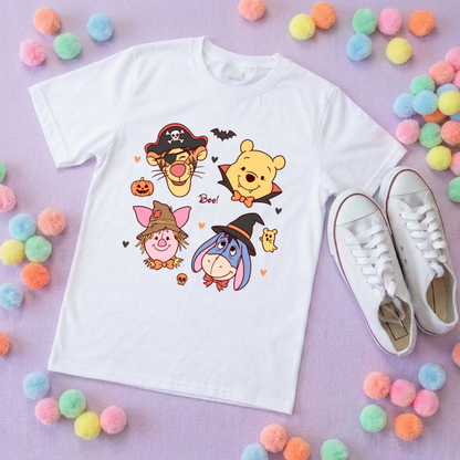 Pooh Halloween Besties Park Life T-Shirt, Ears, Florida, Orlando, Cruise Holidays T-Shirts, Holiday Outfits - Adults & Kids Sizes - Cotton T-Shirt