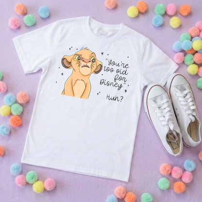 King Lion Inspired Printed T-Shirt, Safari, Inspired Character T-Shirts - Adults & Kids Sizes - Cotton T-Shirt