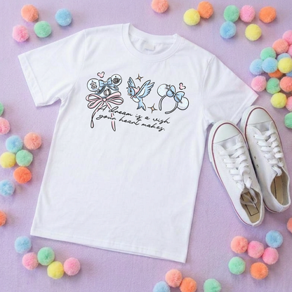Ballgown Princess Inspired Printed T-Shirt, Princess Movie, Mouse Ears, Princess- Adults & Kids Sizes - Cotton T-Shirt
