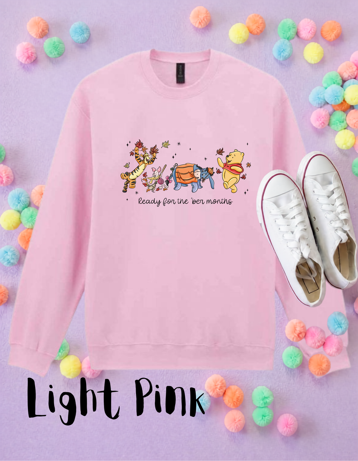 Pooh 'Ber Months Sweatshirt, Ears, Florida, Orlando, Jumper, Halloween Outfits, - Adults & Kids Sizes - Cotton Sweatshirt
