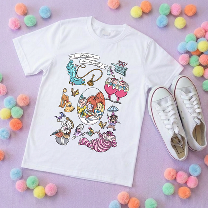 Alice, Smiley Cat Full Art Inspired Ears T-Shirt, Florida, Orlando - Adults & Kids Sizes - Cotton T-Shirt
