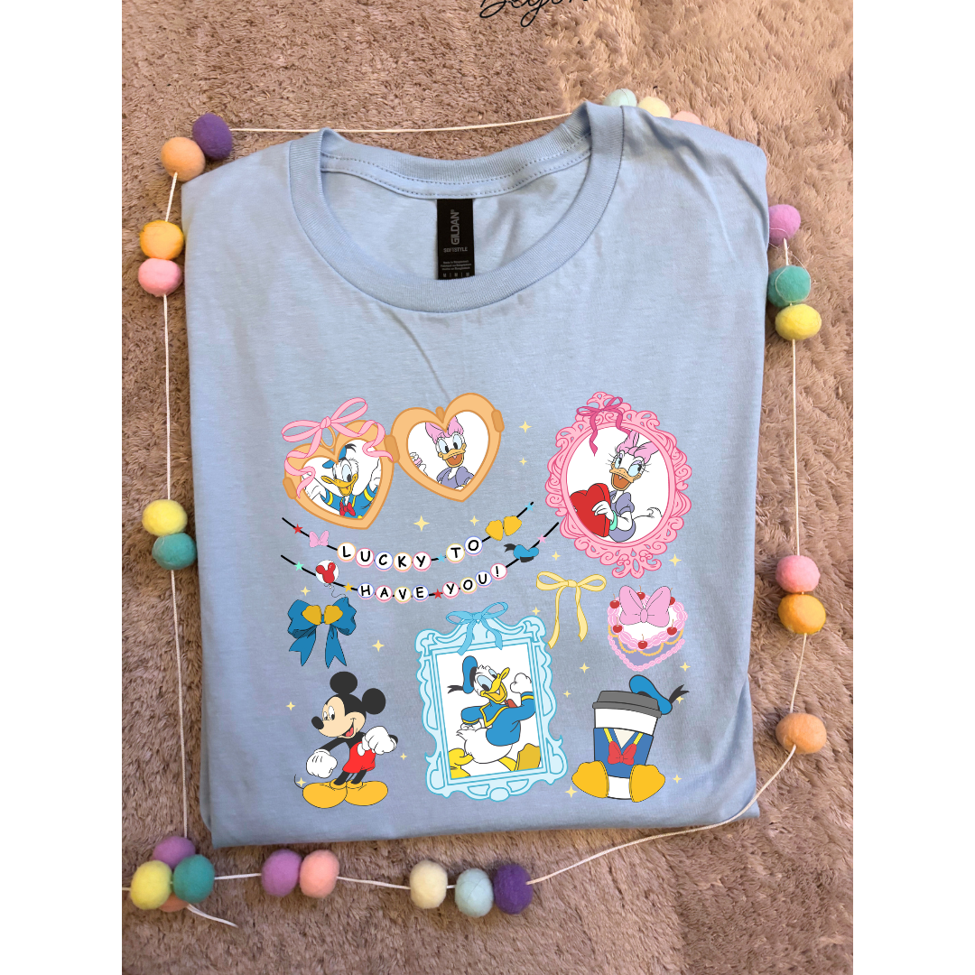 Duck, Daisy and Friends, Park Life T-Shirt, Ears, Florida, Orlando, Cruise Holidays T-Shirts, Holiday Outfits - Adults & Kids Sizes - Cotton T-Shirt