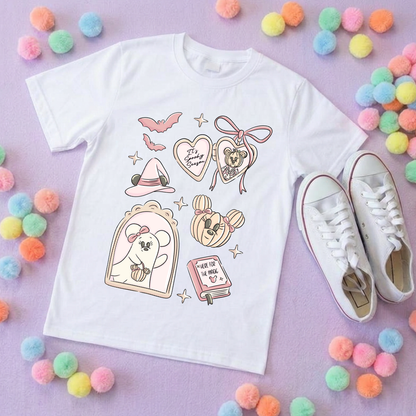 Halloween Ghost Mouse and Ears T-Shirt, Ears, Florida, Orlando, Jumper, Halloween Outfits, - Adults & Kids Sizes - Cotton T-Shirt