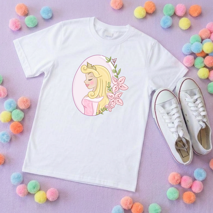 Sleeping Princess Inspired Printed T-Shirt, Princess Movie, Mouse Ears, Princess- Adults & Kids Sizes - Cotton T-Shirt