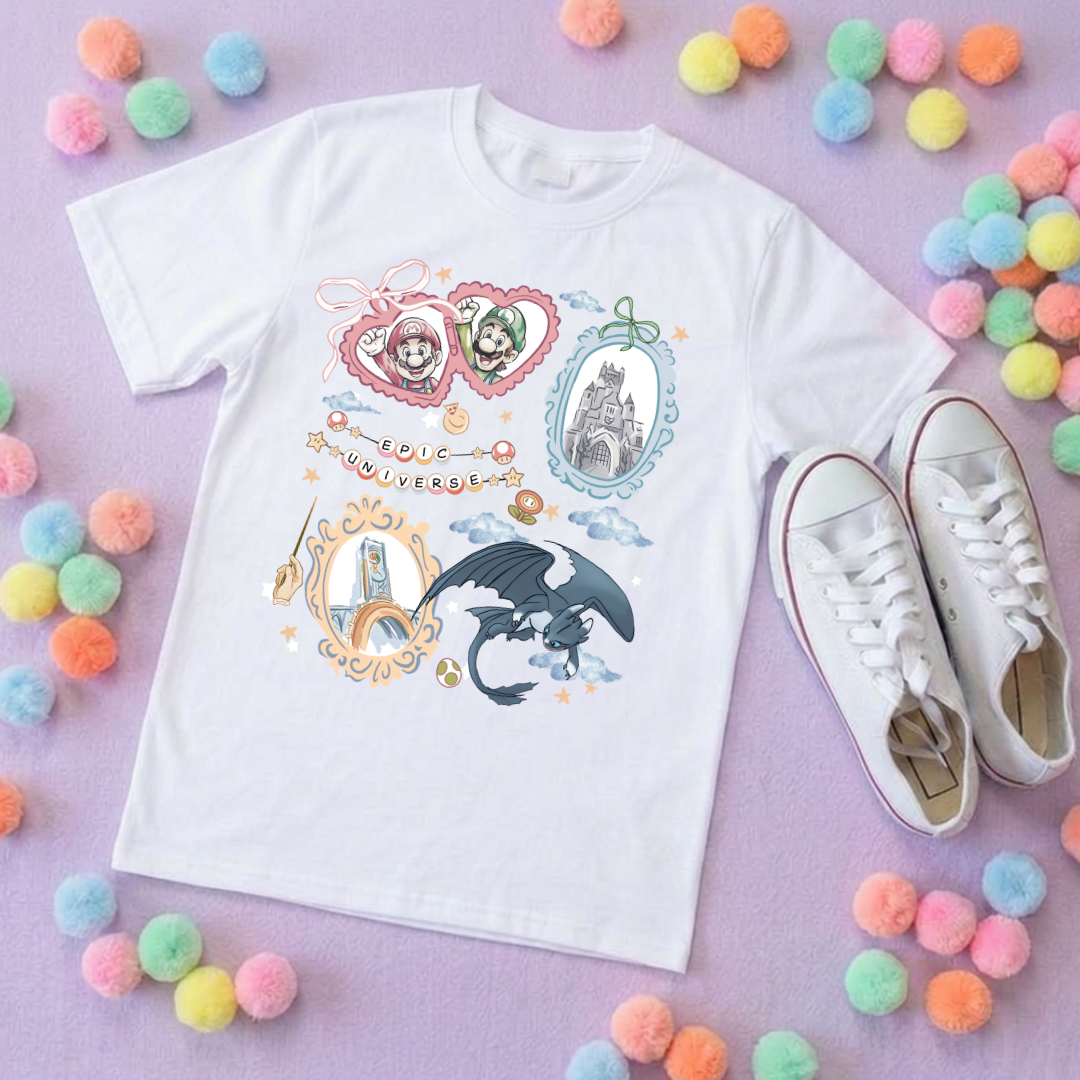Universe Epic Inspired Printed T-Shirt, Theme Park, Orlando, Inspired Character T-Shirts - Adults & Kids Sizes - Cotton T-Shirt