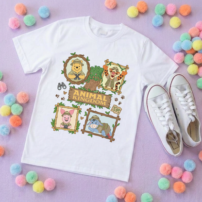 Pooh Animal Kingdom Full Art Park Life T-Shirt, Ears, Florida, Orlando, Cruise Holidays T-Shirts, Holiday Outfits - Adults & Kids Sizes - Cotton T-Shirt