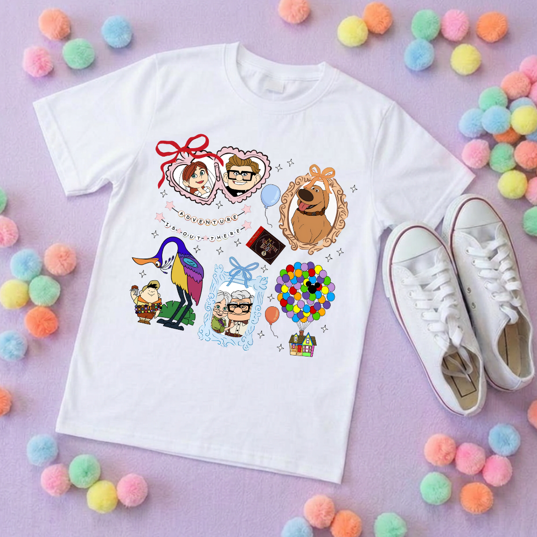 Up House Inspired Printed T-Shirt, Florida, Orlando, Ellie and Karl, Kevin, Dug - Adults & Kids Sizes - Cotton T-Shirt
