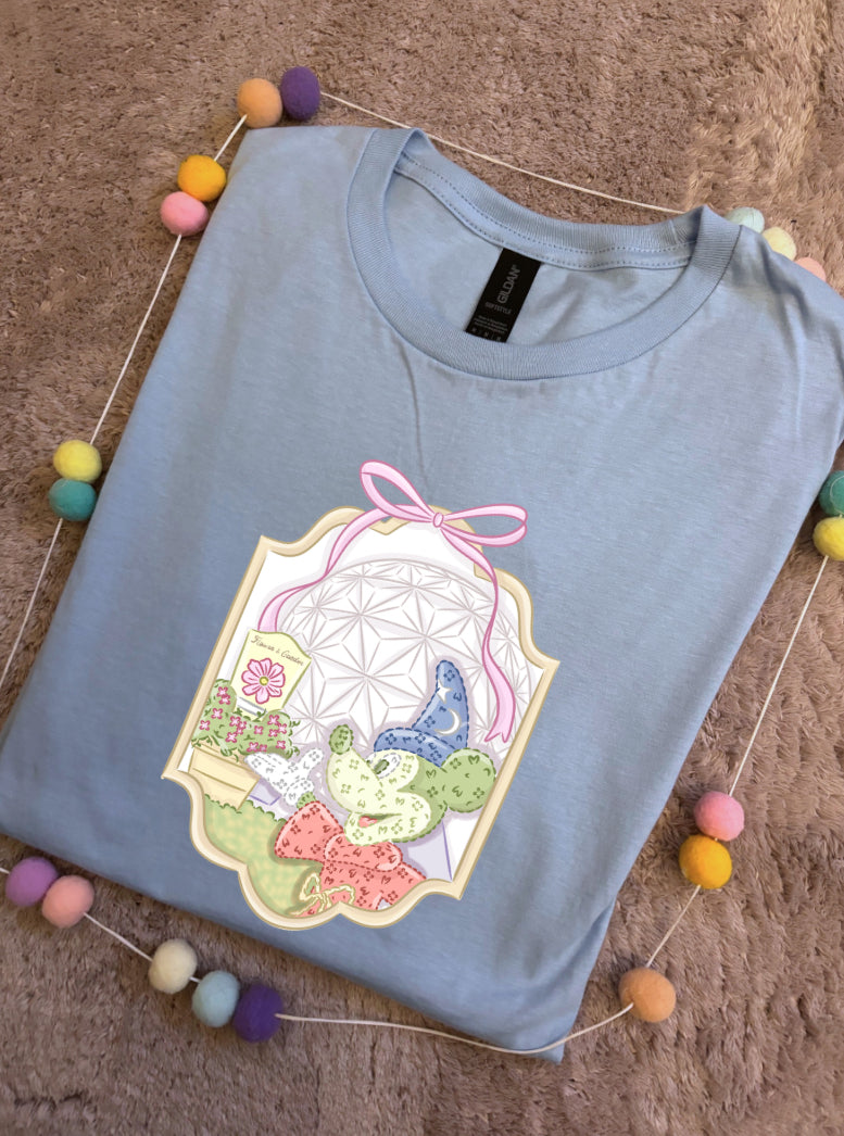 Epcot Mouse Topiary, Flower and Garden Festival Printed T-Shirt, Florida, Orlando, Magical World - Adults & Kids Sizes