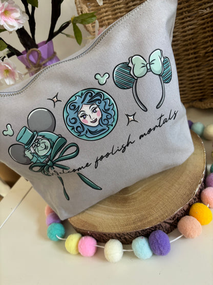 Haunted Mansion Make Up Bag Theme Cotton Canvas Accessories Bags, Printed Inspired Bags, Cosmetics Bags