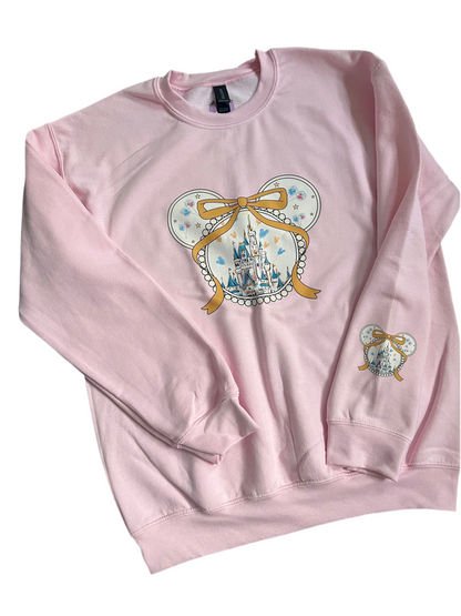 Cute Castle Bow Detailed Sweatshirt - Kid and Adult Sizes