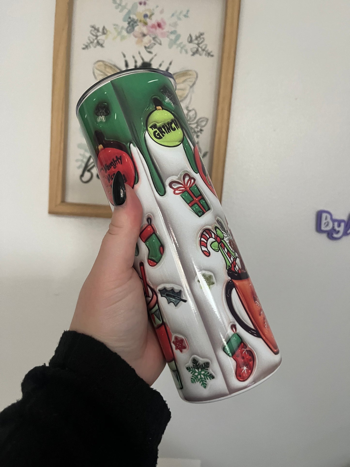 Grinch Inspired Hot and Cold 20oz Tumbler for Coffee and Travel - Bottle, Water Bottles