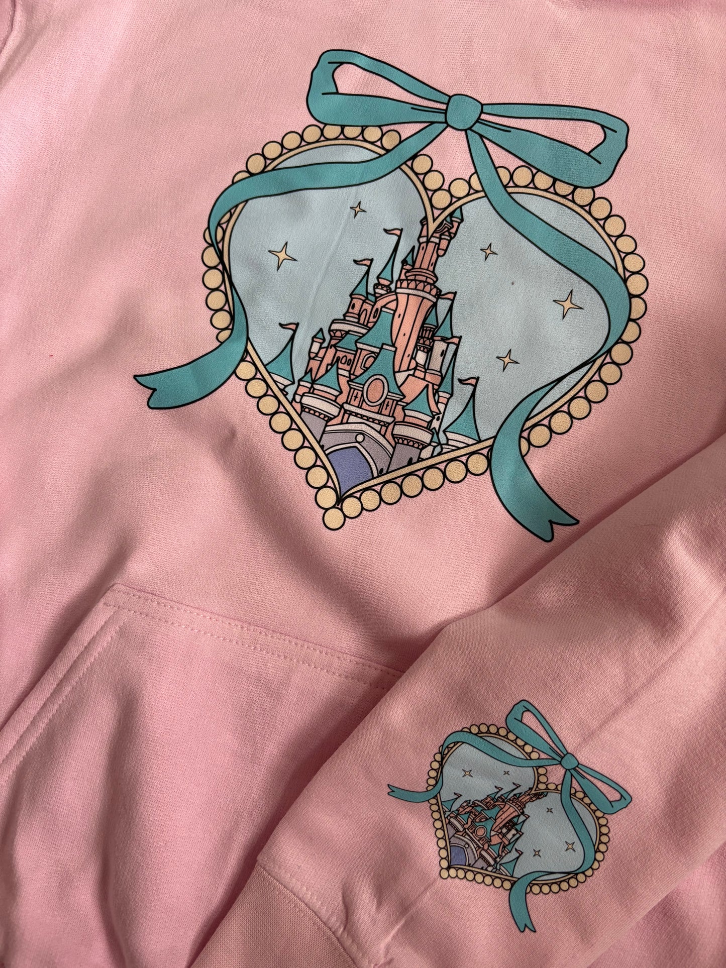 Cute Bow DLP Castle Detailed Hoodies - Kid and Adult Sizes