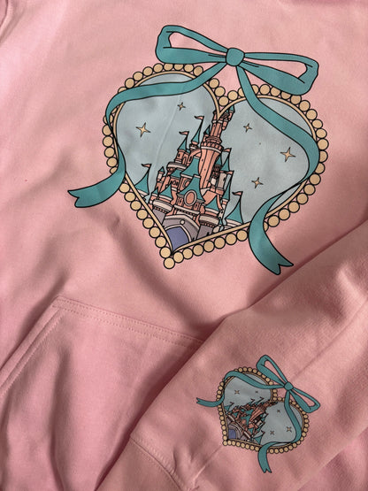 Cute Bow DLP Castle Detailed Hoodies - Kid and Adult Sizes