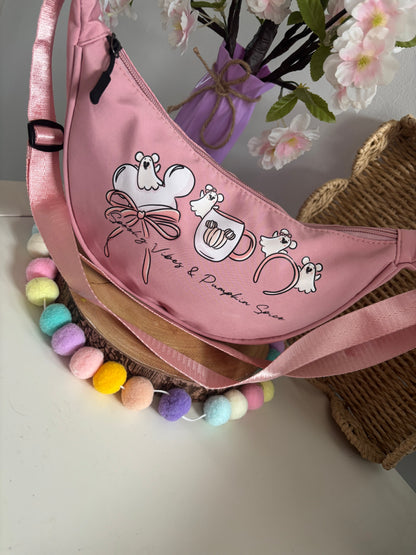 Halloween Ghosties Magic Mouse Dumpling Bags, Printed Inspired Make Up Bags, Ears Bags, Florida, Orlando, Paris, Crossbody Bum Bag