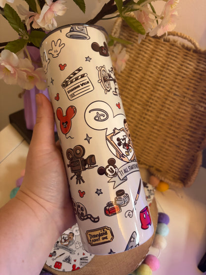 It Started with a Mouse Walt Theme 20oz Tumbler, Hot & Cold Drinks Tumbler