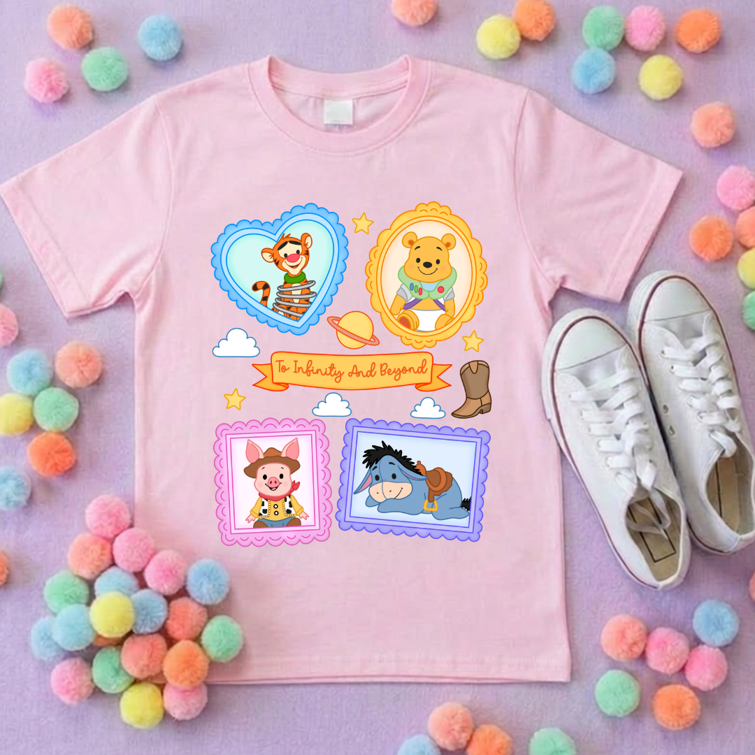 Pooh Toys Story Besties Full Art Park Life T-Shirt, Ears, Florida, Orlando, Cruise Holidays T-Shirts, Holiday Outfits - Adults & Kids Sizes - Cotton T-Shirt