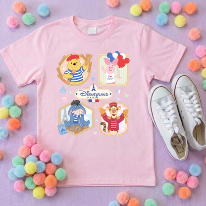 Pooh French Oh La La Full Art Park Life T-Shirt, Ears, Florida, Orlando, Cruise Holidays T-Shirts, Holiday Outfits - Adults & Kids Sizes - Cotton T-Shirts