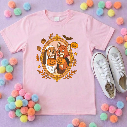 Pumpkin Pals Fox & Hound Park Life T-Shirt, Ears, Florida, Orlando, Cruise Holidays T-Shirts, Holiday Outfits - Adults & Kids Sizes - Cotton T-Shirt