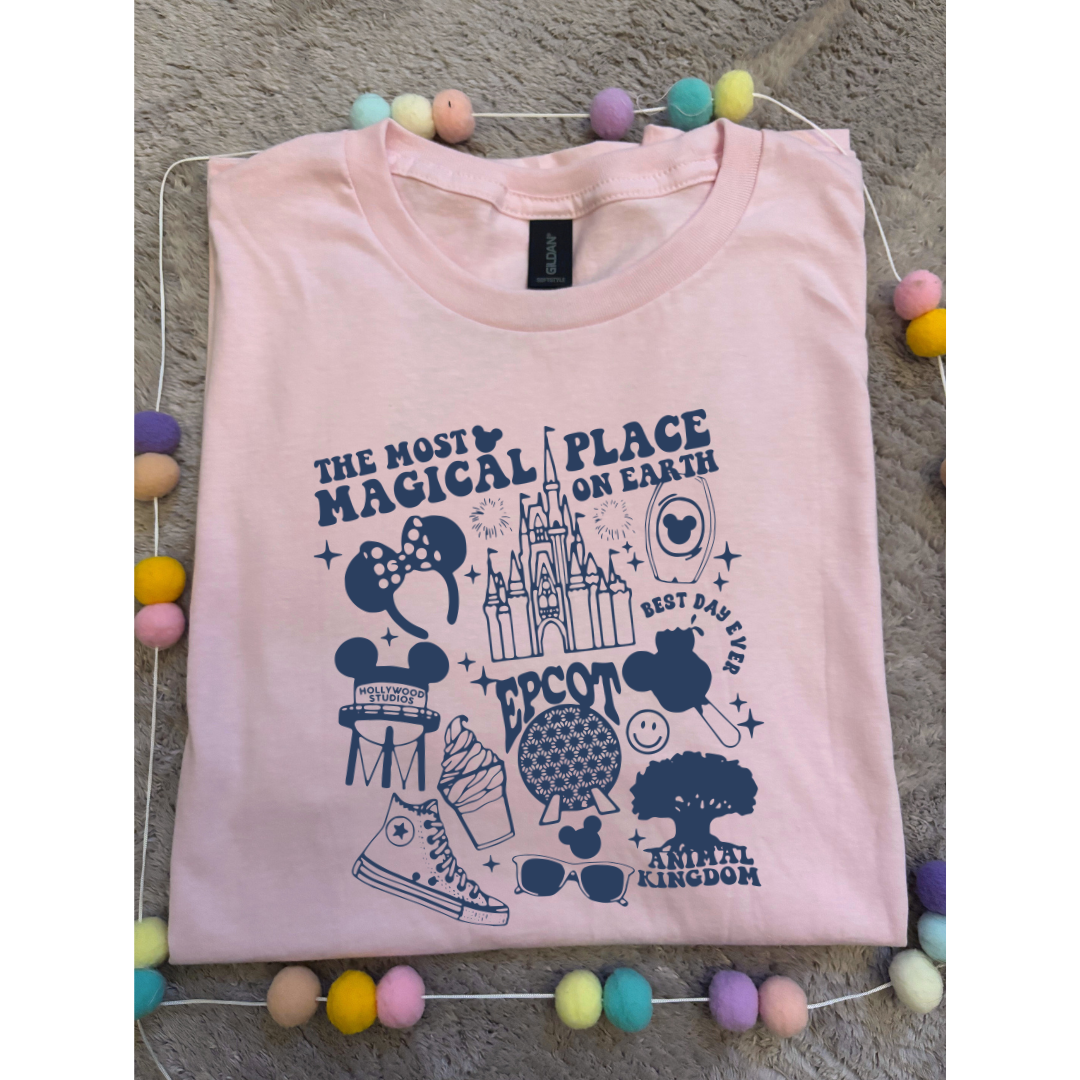 Happiest Place, Park Life T-Shirt, Ears, Florida, Orlando, Cruise Holidays T-Shirts, Holiday Outfits - Adults & Kids Sizes - Cotton T-Shirt