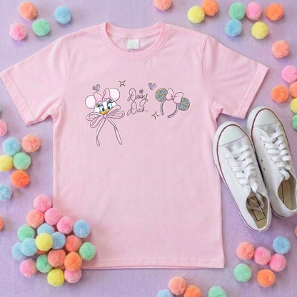 Magical Girlie Duck Bow Printed T-Shirt, Florida, Orlando, Magical World - Adults & Kids Sizes