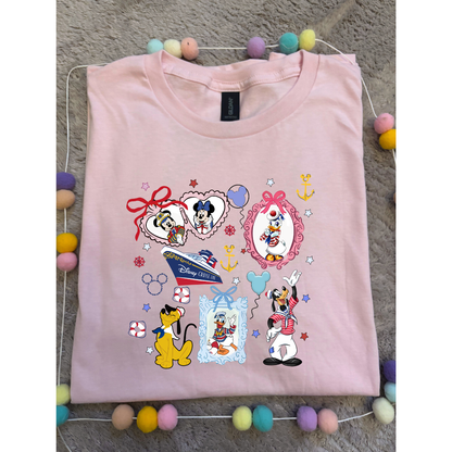 Cruise Mouse and Friends T-Shirt, Ears, Florida, Orlando, Cruise Holidays T-Shirts, Holiday Outfits - Adults & Kids Sizes - Cotton T-Shirt