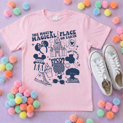 Happiest Place, Park Life T-Shirt, Ears, Florida, Orlando, Cruise Holidays T-Shirts, Holiday Outfits - Adults & Kids Sizes - Cotton T-Shirt