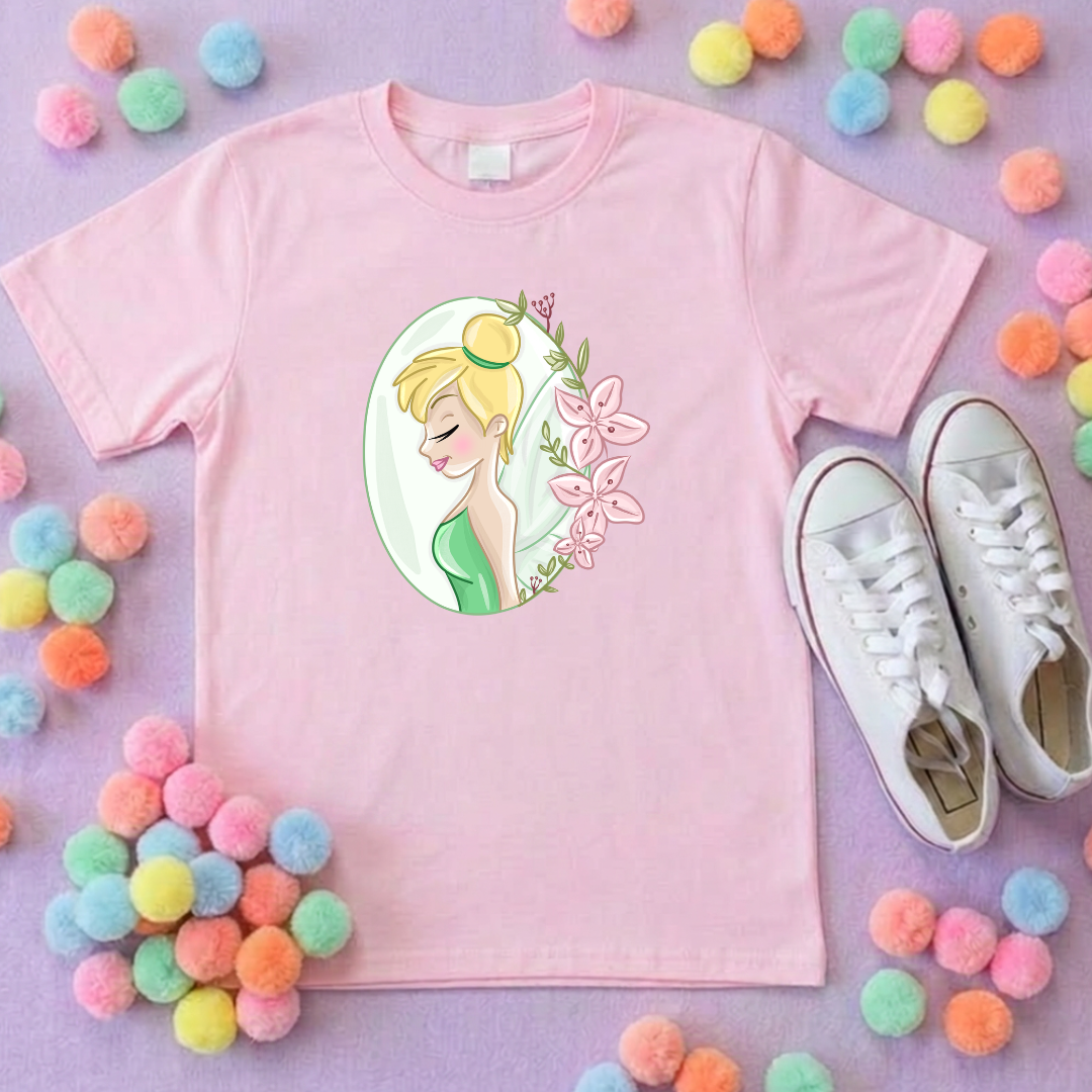 Neverland Tinkerbelle Flower Inspired T-Shirt, Florida, Orlando - Adults & Kids Sizes - Cotton T-Shirt