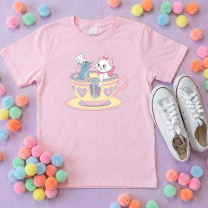 Paris Friends on Teacup Ride Printed T-Shirt, Florida, Orlando, Magical World - Adults & Kids Sizes