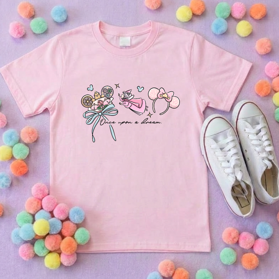 Sleeping Princess Inspired Printed T-Shirt, Princess Movie, Mouse Ears, Princess- Adults & Kids Sizes - Cotton T-Shirt