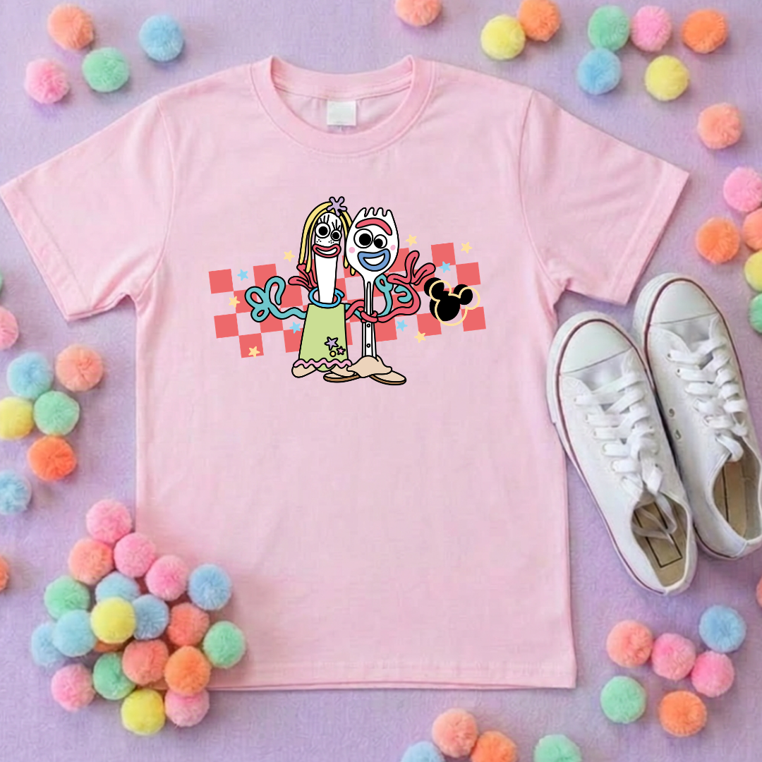 Toys Story Forky & Knifey Art Park Life T-Shirt, Ears, Florida, Orlando, Cruise Holidays T-Shirts, Holiday Outfits - Adults & Kids Sizes - Cotton T-Shirt
