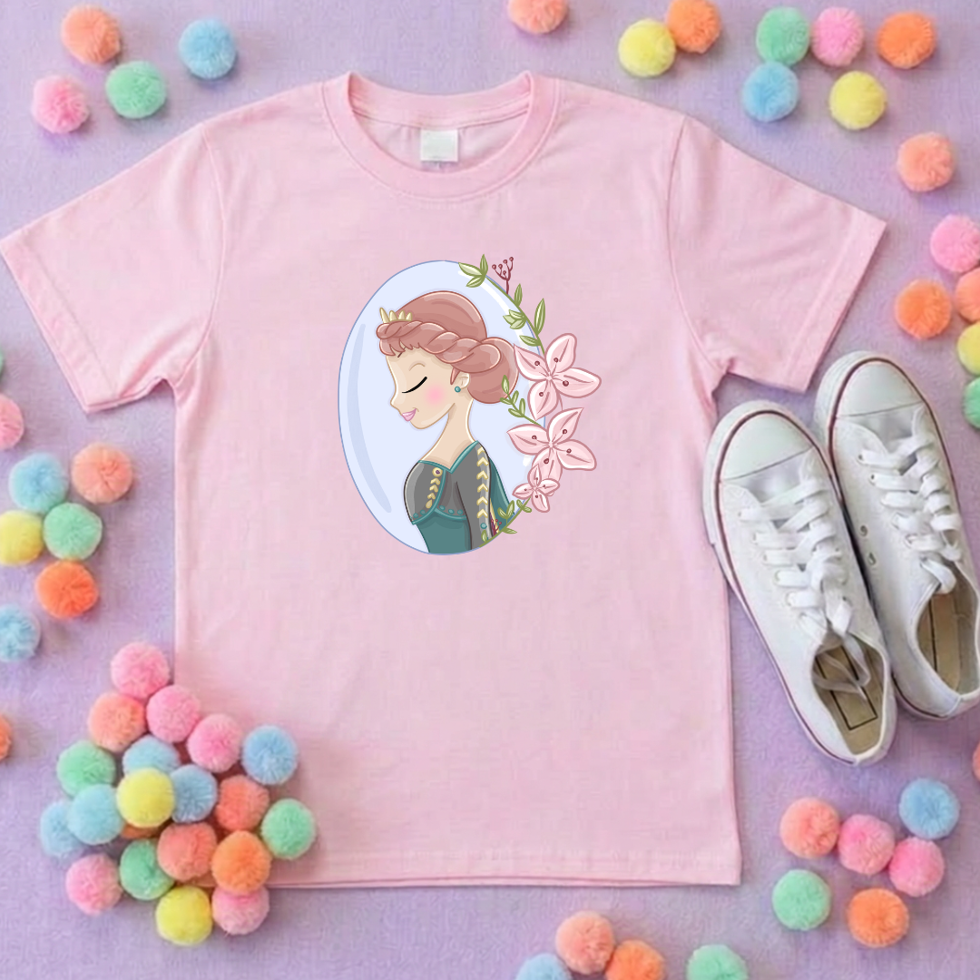 Anna & Flowers Inspired Printed T-Shirt, Princess, Magical Kingdom, Inspired Character T-Shirts - Adults & Kids Sizes - Cotton T-Shirt