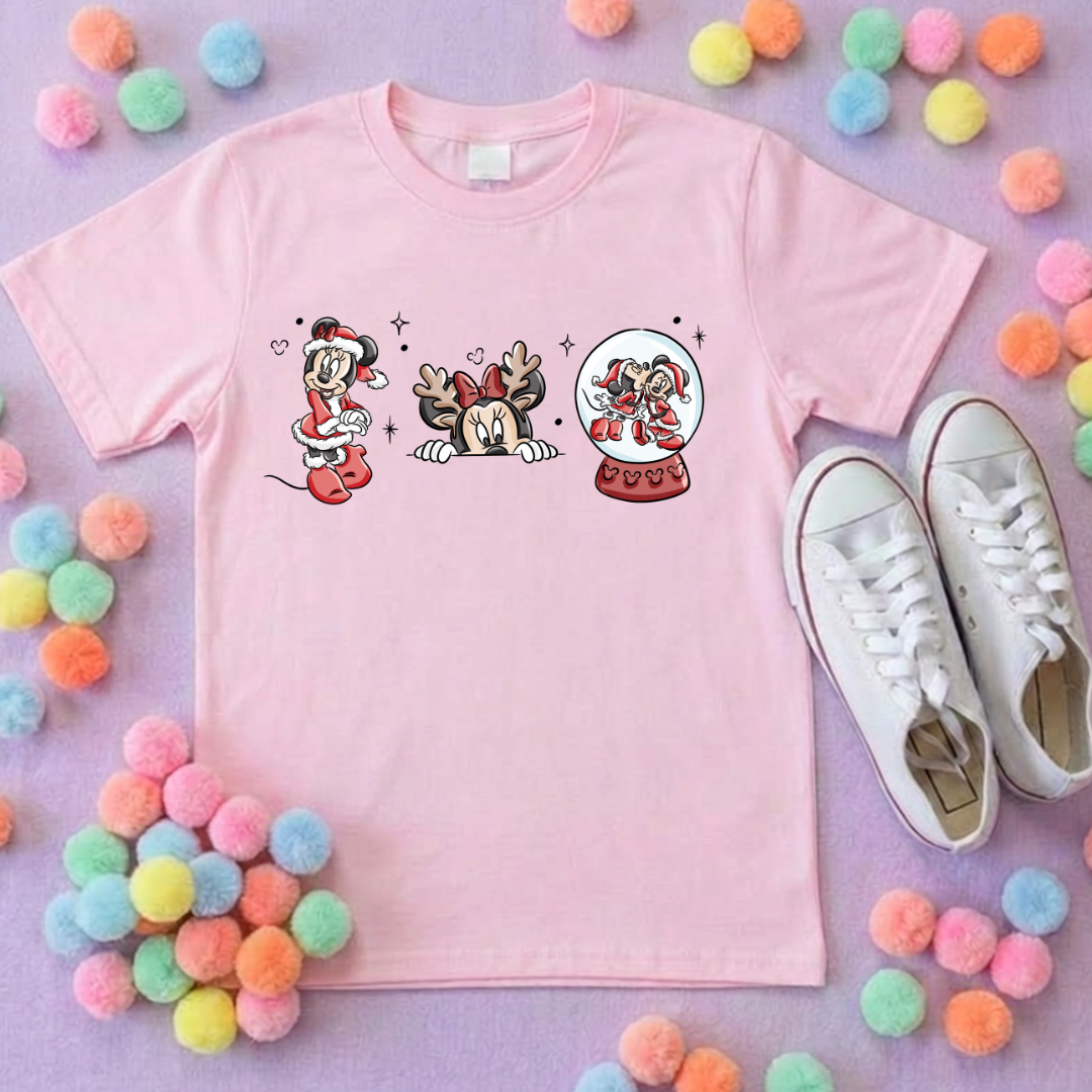 Christmas Mouse T-Shirt, Ears, Florida, Orlando, Christmas T-Shirts, Christmas Outfits - Adults & Kids Sizes - Cotton T-Shirt