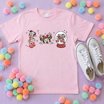 Christmas Mouse T-Shirt, Ears, Florida, Orlando, Christmas T-Shirts, Christmas Outfits - Adults & Kids Sizes - Cotton T-Shirt