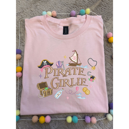 Pirate Girlies Park Life T-Shirt, Ears, Florida, Orlando, Cruise Holidays T-Shirts, Holiday Outfits - Adults & Kids Sizes - Cotton T-Shirt