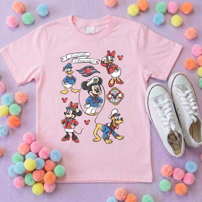 Cruise Mouse Ears Full Art T-Shirt, Ears, Florida, Orlando, Cruise Holidays T-Shirts, Holiday Outfits - Adults & Kids Sizes - Cotton T-Shirt
