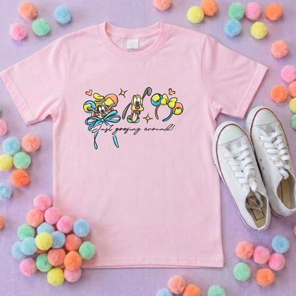 Goofing Around, Goofy, Pluto Inspired Printed White T-Shirt, Yellow Dog, Goofy - Adults & Kids Sizes - Cotton T-Shirt