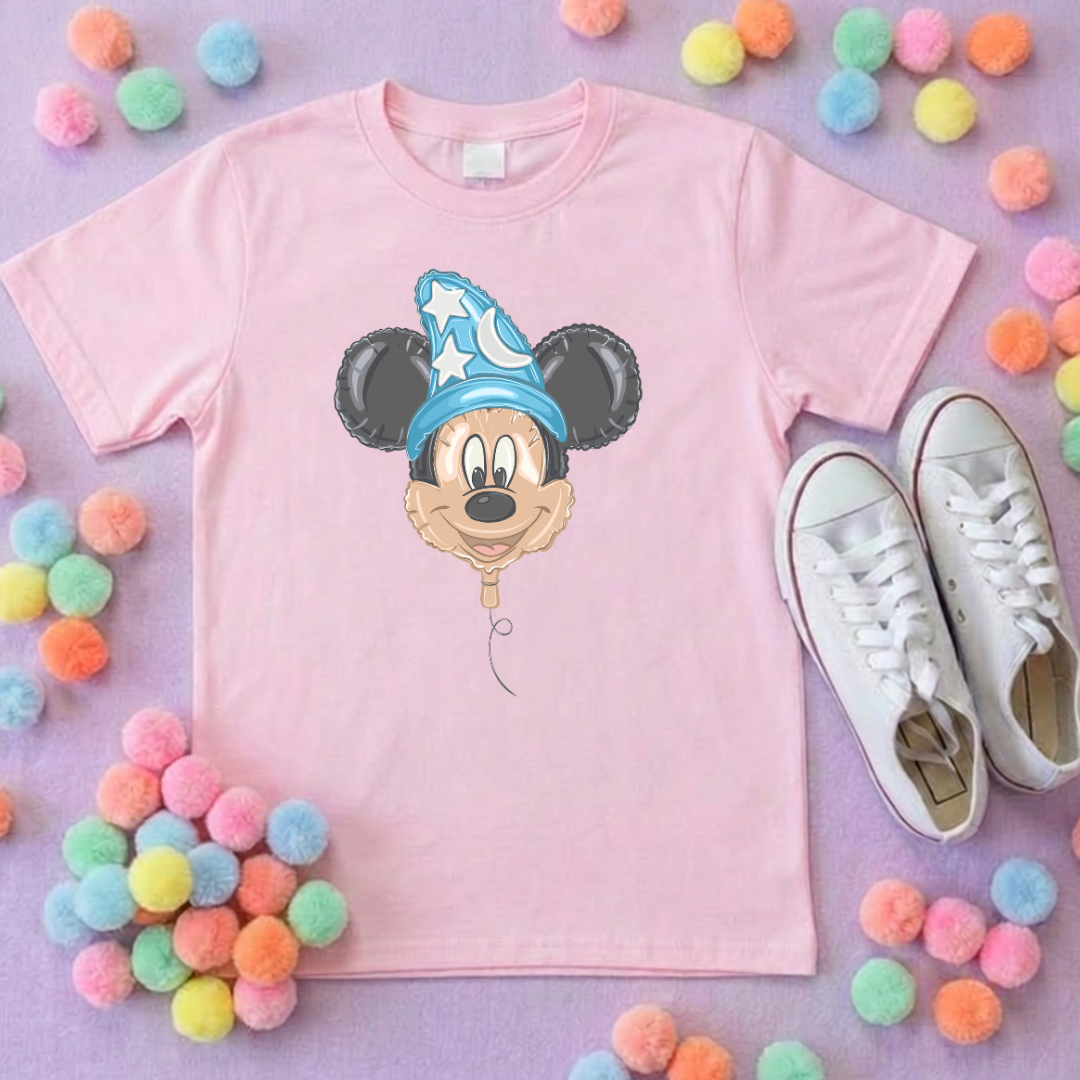 Sorcerer Mouse Balloon, Printed T-Shirt, Florida, Orlando, Magical World - Adults & Kids Sizes