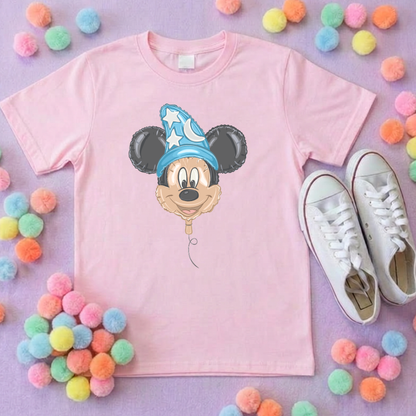 Sorcerer Mouse Balloon, Printed T-Shirt, Florida, Orlando, Magical World - Adults & Kids Sizes