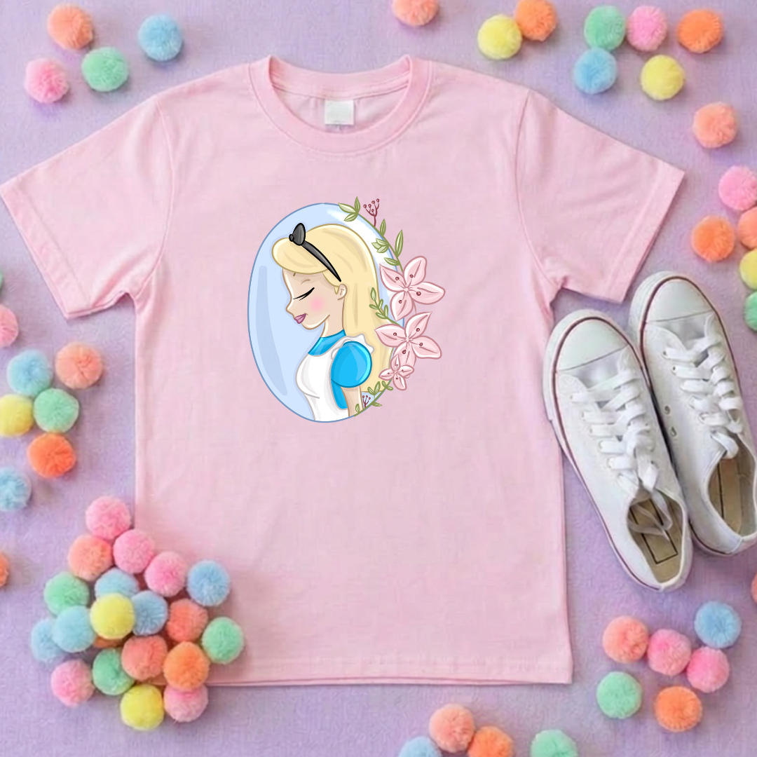 Wonderland Alice Flower Inspired T-Shirt, Florida, Orlando - Adults & Kids Sizes - Cotton T-Shirt