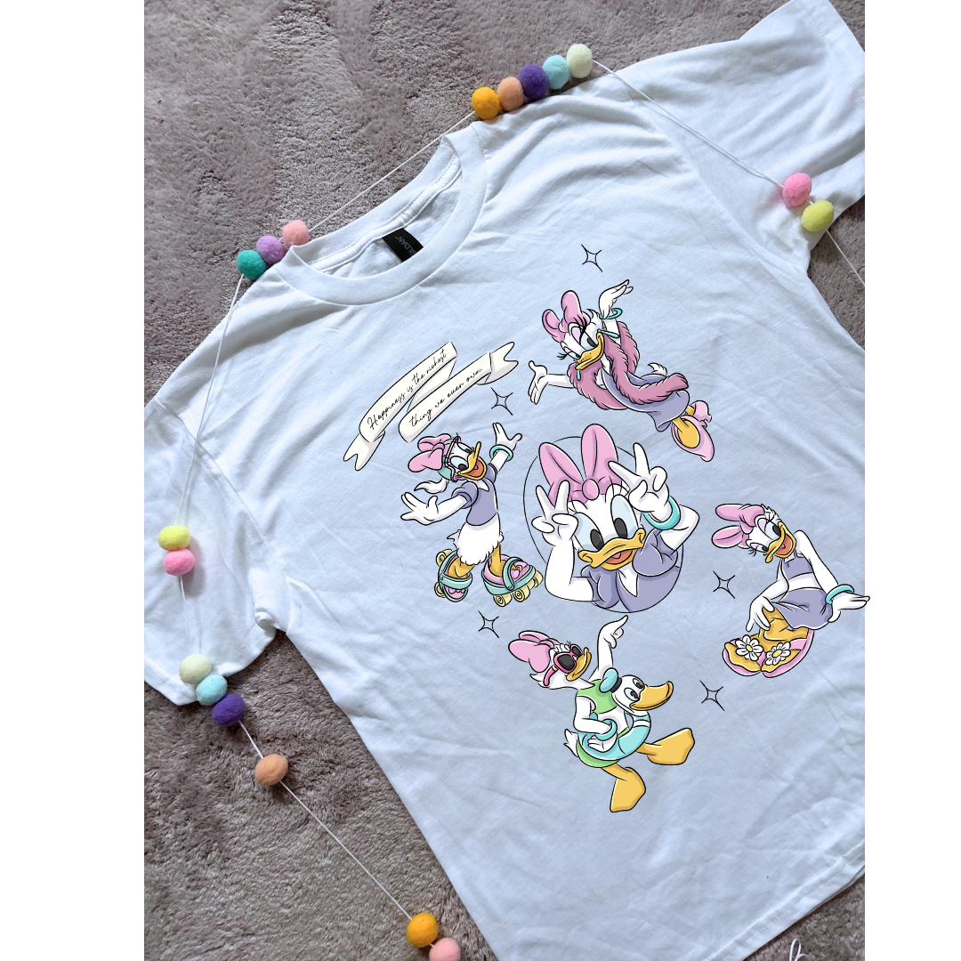 Magical Girlie Duck Full Art Printed T-Shirt, Florida, Orlando, Magical World - Adults & Kids Sizes