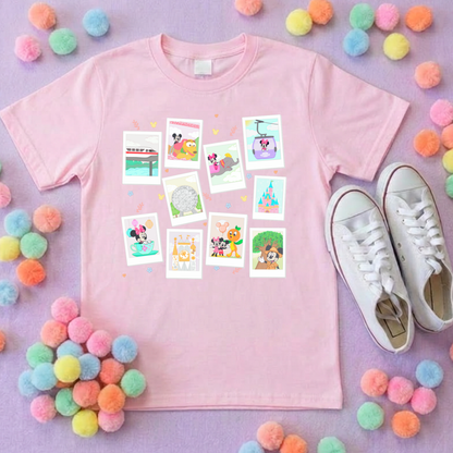 Polaroids at the Park Life T-Shirt, Ears, Florida, Orlando, Cruise Holidays T-Shirts, Holiday Outfits - Adults & Kids Sizes - Cotton T-Shirt