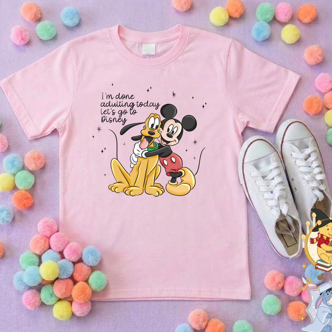 Done Adulting Park Life T-Shirt, Ears, Florida, Orlando, Cruise Holidays T-Shirts, Holiday Outfits - Adults & Kids Sizes - Cotton T-Shirt