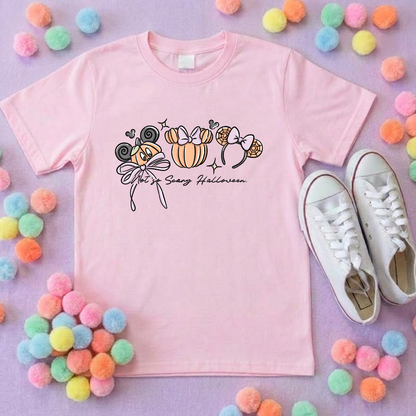 Pumpkin Trick or Treat T-Shirt, Ears, Florida, Orlando, Halloween T-Shirts, Pumpkin Halloween Outfits - Adults & Kids Sizes - Cotton T-Shirt